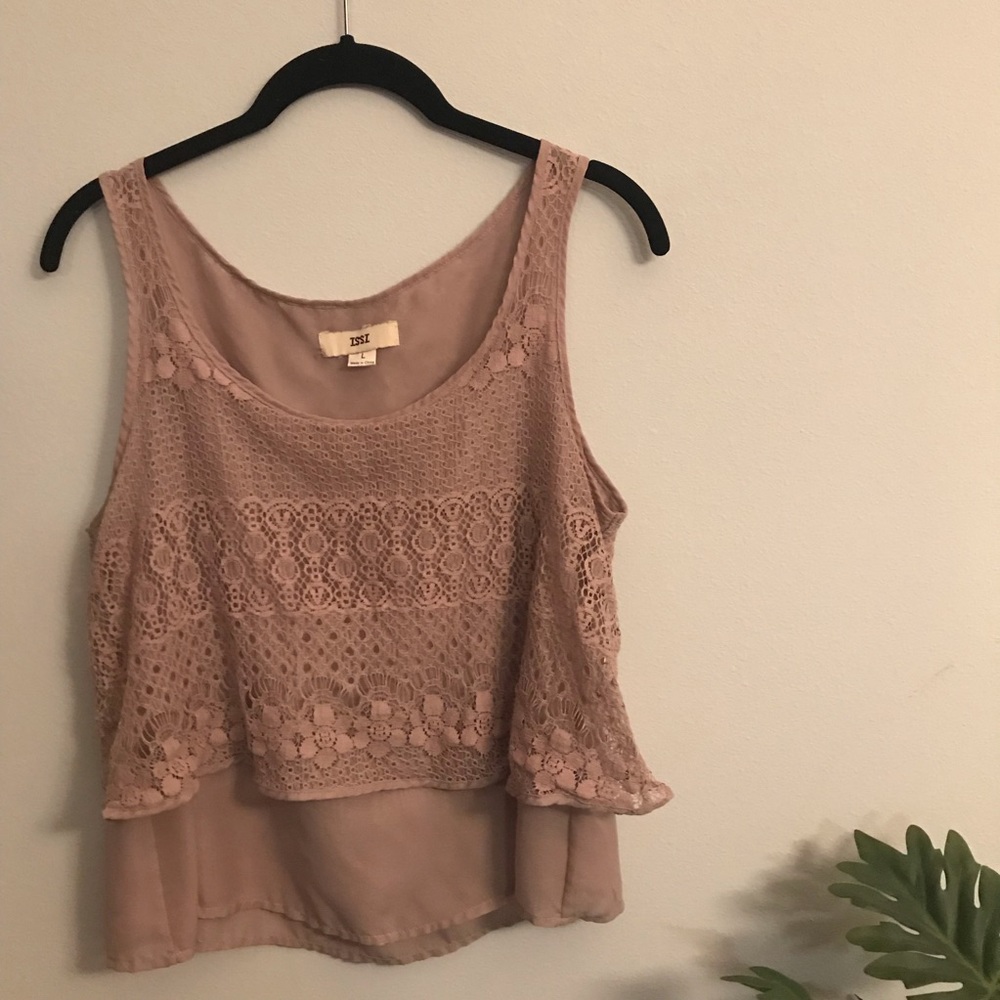 Mauve lace tank top